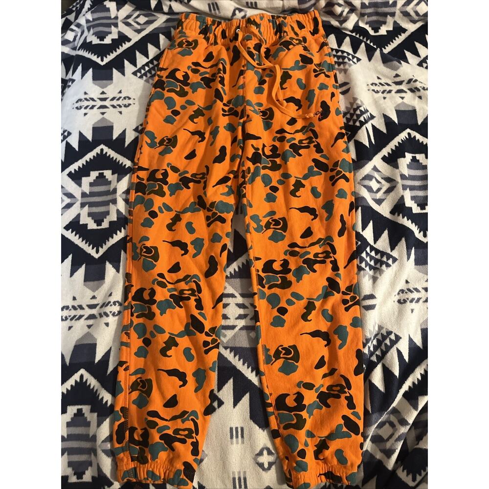 NOAH Sweatpants Men’s S Orange Camouflage